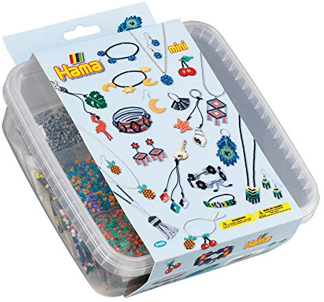 Hama Perlen 5403 Set Kreativbox mit ca. 10.500 bunten Mini Bügelperlen mit Durchmesser 2,5 mm, Motivvorlage und 2 Stiftplatten, inkl. Bügelpapier, kreativer Bastelspaß für Groß und Klein