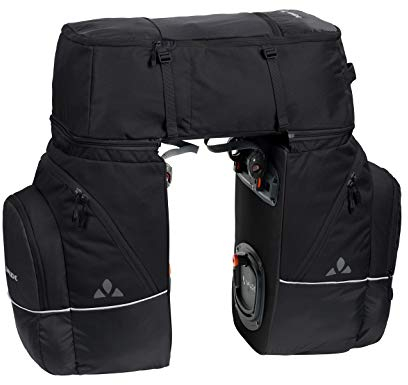 Vaude Hinterradtaschen Karakorum, Dreifachtasche zum Radfahren, Black Uni, one Size, 124090510