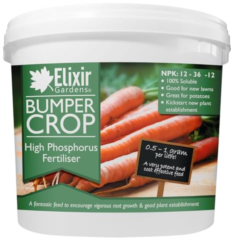 Elixir Gardens High Phosphate Soluble plant food with trace elements | Various qty available from 1kg to 20kg | NPK 12-36-12+TE | 10kg Tub | Makes 10,000L of liquid feed