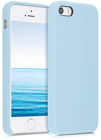 kwmobile Housse Compatible avec Apple iPhone SE (1.Gen 2016) / iPhone 5 / iPhone 5S Coque - Housse de téléphone Protection Souple en TPU Silicone - Bleu Pastel