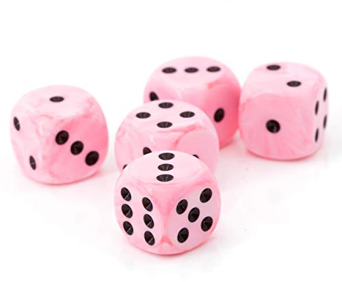 W6 Würfel Ice Cream pink/schwarz - Made in Germany! - 5Stk