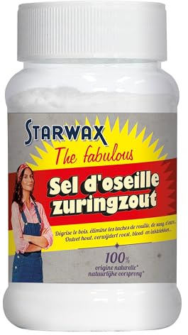 STARWAX THE FABULOUS - Oxalsäure - Entgraut Holz - Löst Flecken auf Weißwäsche - Entfernt Rost - Beseitigt Oxidschichten auf Metall und Kupfer und vieles mehr - 100% natürlichen Ursprungs - 400 g