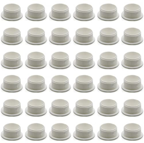 Enkotrade 36 Stück Abdeckstopfen in Weiss | 13x10 | Bohrloch Ø 10mm, Rohrabdeckung aus hochwertigem Polyethylen, Kunststoffkappen, Abdeckkappe, Stopfen, Blindstopfen, Verschlusskappe