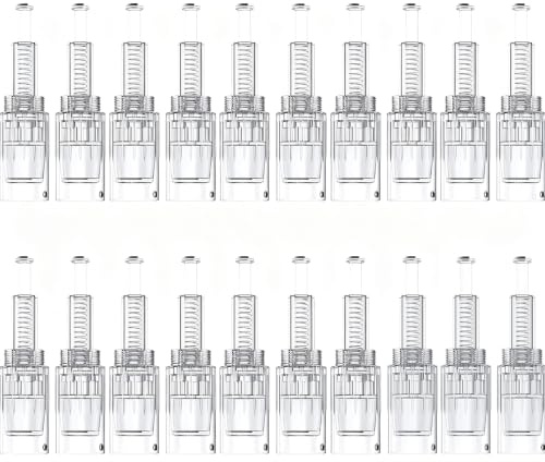 Nano Round Pin Ersatz Dermapen Microneedling Nano Nadel Patronen für Elektrische Microneedling Dermapen Gerät, 20 Stück/Pack, Gewinde Port