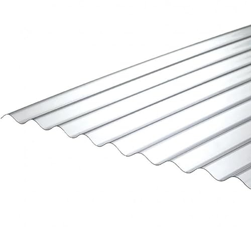 5 Lastre di Policarbonato Corrugato ONDA 76/18 CLEAR 1265X2000mm con protezione UV