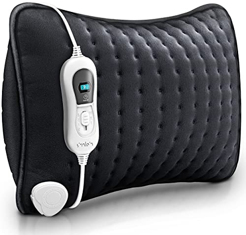 sinnlein Heizkissen elektrisch mit Füllung 100W für Rücken Schulter Nacken Bauch | Wärmekissen mit 3 Temperaturstufen & Abschaltautomatik (Anthrazit)