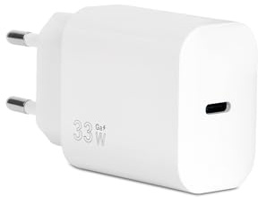 VulTech CC-133PDCUGWH Caricatore Type-C GaN 33W Universale – Ricarica Rapida per iPhone 12+, Galaxy S20-S25, iPad, MacBook Air/Pro e Altri Dispositivi Type-C - Compatto, Portatile, Bianco