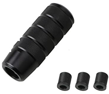 Asudaro Schalthebel Universal, 95mm Auto Schaltknauf Schalthebel mit 3Adaptern Tuning Schaltknauf Schalthebel Auto Schaltknauf Stick Manuelles Getriebe Schalthebel für PKW, LKW, Busse, SUV,Schwarz