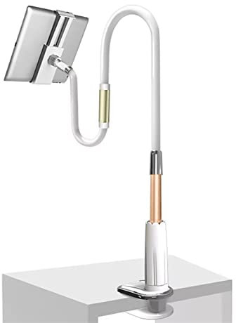 Porte-tablette avec clip, support de lit de bras long / bureau de bureau, support de tablet de bureau réglable stable Prise en charge de 4,0 pouces à 10,6 pouces de tablette et smartphone