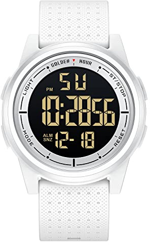 GOLDEN HOUR Ultradünne Minimalistische Sportuhr wasserdichte Digitaluhren Herren mit Weitwinkel-Metallgehäuse Helles Display Gummiband Armbanduhr für Herren Damen