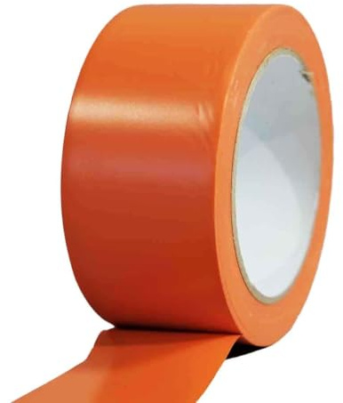 Tecplast Ruban adhésif PVC orange bâtiment 50 mm x 33 m - 1 rouleau adhésif de chantier orange