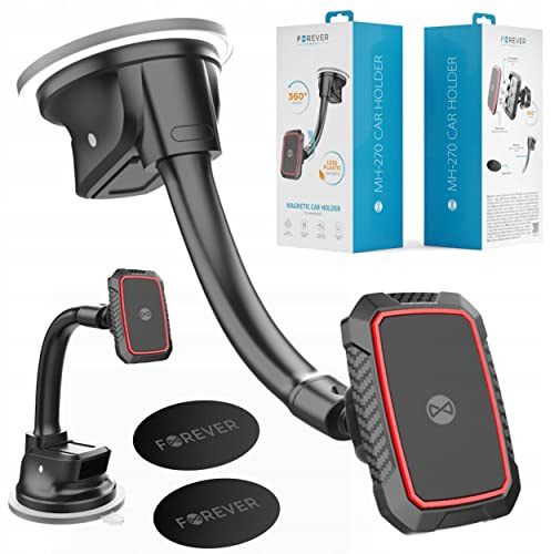 FOREVER MH-270 - Handyhalterung Auto Armaturenbrett - 360 Grad kfz Handyhalterung Windschutzscheibe - Handy Saugnapf Halterung - Universal Magnet handyhalterung fürs Auto für alle Smartphone