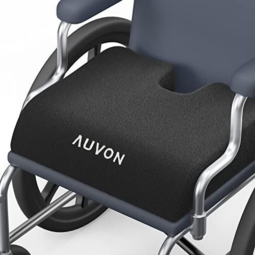 AUVON Wheelchair Seat Cushions (20x16x4) for Sciatica, Back, Coccyx, Pressure Sore and Ulcer Pain Relief, Memory Foam Pressure Relief Cushion with Removable Strap, Breathable & Waterproof Fabric