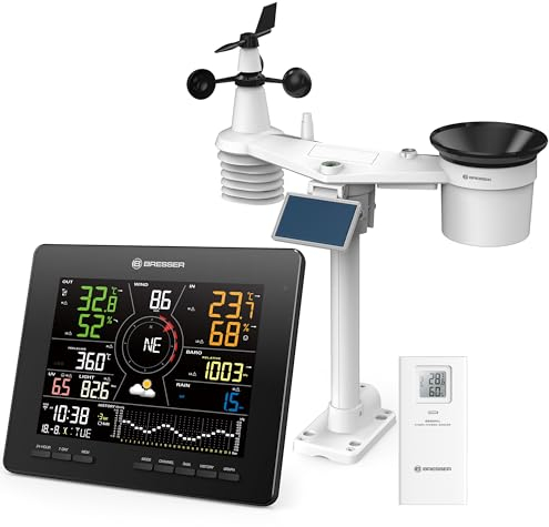 Bresser WLAN 4CAST MD Funk-Wetterstation:Detaillierte 7-Tage-24-Std.-Wettervorhersage, WLAN-Anbindung,7-in-1-Solar-Außensensor, Innenraumklimaüberwachung, erweiterbar mit Zusatzsensoren, App-Steuerung