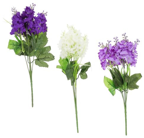 AOKWAWALIY Kunstpflanze 3st Hyazinthe Lavendel Strauß Kunstblumen Blumen Pflücken Zweige Imitation Einer Lavendelpflanze Hortensienzweig Blumenstrauß-Picks Blumenzweig Künstlich Seidentuch