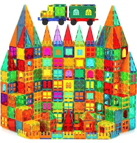 Wonder Toys 100 Teile Klassische Magnetblöcke, originelles magnetisches Bauspielzeug für Jungen und Mädchen im Alter von 3 4 5 6 7 Jahren zum Geburtstag