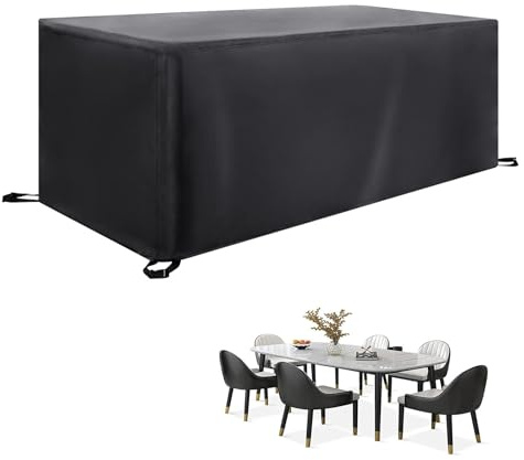IKDZCM Housse Salon de Jardin, 175x115x75cm/LxWxH Housse de Table Jardin Rectangulaire, Couverture de Protection Meubles Bâche Salon de Jardin Imperméable Anti-UV, Tissu Oxford Bache Table Exterieur