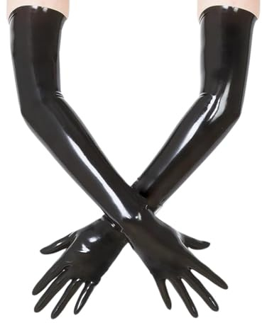 Fetisso Latexhandschuhe Gloves Handschuhe black schwarz Fetisch Naturlatex Latex 1530 long/lang chloriert (Medium)