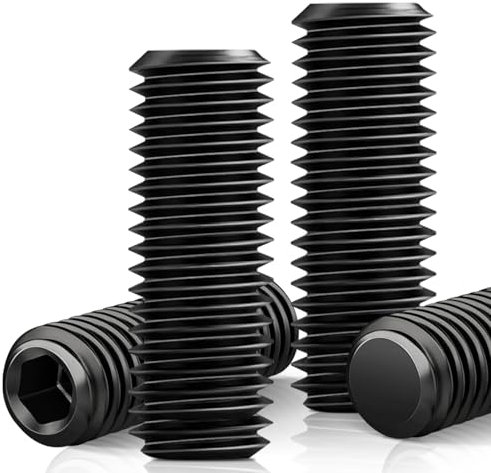 Caianwin Lot de 10 vis sans tête M5 x 18 DIN913 à six pans creux en acier au carbone Vis sans tête pour poignée de porte, support