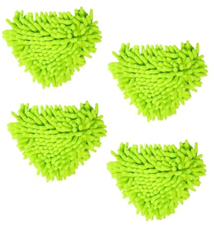 4 testine triangolari multiuso in microfibra, mini testine di ricambio per mocio triangolare, per pulizia di pareti, soffitti, pavimenti, 16 x 16 cm, verde