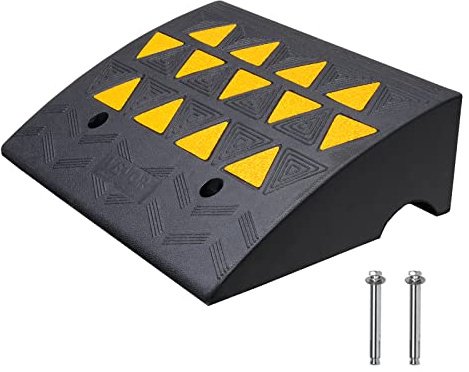 VEVOR Rampa de Umbral Altura 15,2 cm Rampa de Goma para Acera Carga de 15 T Rampa de Acceso para Sillas de Ruedas con Estructura de Malla Estable para Paso Coches Motos Bicicletas 49,1x37x15,2 cm