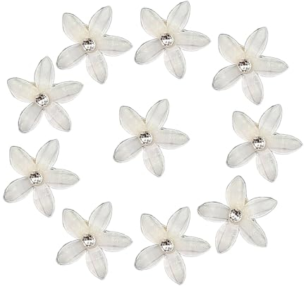 10 Stück weiße Haarschmuck Blumen Haarspangen,Kleine Haarklammern,Mini Strass Blumen Haarspangen für Mädchen Damen,Haarschmuck Hochzeit Haarnadeln Haar Deko für Hochzeiten Abendveranstaltungen Partys