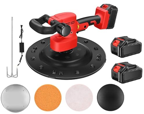 Elektrisk slipmaskin för gips, väggslipmaskin, väggslipmaskin, väggutjämnande polermaskin 80–210 varv/min, variabel hastighet, cementmurbruksmurslev, automatisk mixer, putsning