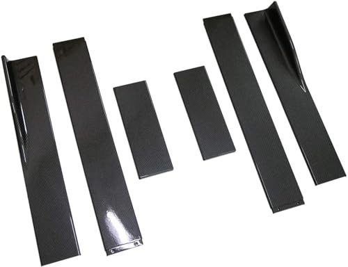 Auto Seitenrock Splitter 2M Seitenschweller Für SEAT Für Leon Für FR 5F MK1 MK2 MK3 MK4 Für Ibiza 6J Verlängerungssatz Splitter Schürze Autozubehör Seitenschweller(Kohlefaser-Optik)
