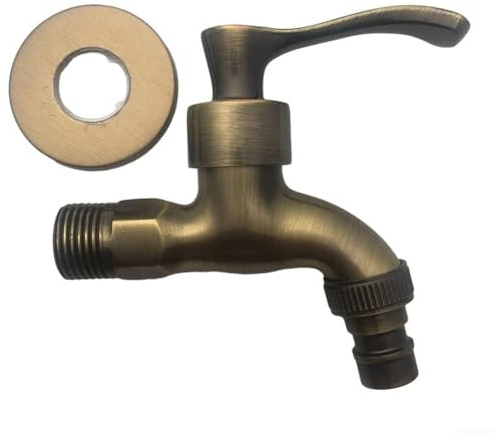 Rubinetto vintage decorativo in ottone antico per giardino e cucina, rubinetto monolivello da parete