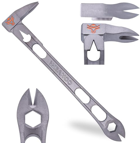 Wrango Tools 9.5 Titanium Nail Puller Cats Paw Pry Bar - 45% Lighter Than Steel - Side Nail Puller - 13mm Bolt Remover - Tools for Home Improvement, Construction & Demolition