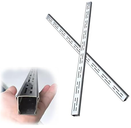 Jievmrs Rejilla Desague Jardin Tubo de Drenaje de Canal de 2 Piezas y Rejillas de Metal, Filtro de Drenaje de Zanja Estrecha para Patio, Canaleta de Drenaje de Lluvia con Placa de Rejilla