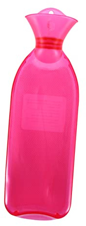 Transparente Pvc Wärmflasche für Wärme und Kältetherapie | Langer Warmwasserbeutel, Rosa Ausführung, für Kinder, Geeignet für Bettzeit und Kalte Anwendungen