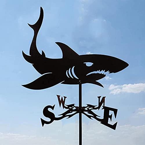 Fisch-Wetterfahne mit Dachmontage, dekorative Windfahne, Wetterfahne, Gartenmontage, Hofpfahl, Gartenpfahl für den Außenbereich, Wetterfahne, professionelles Messwerkzeug für Garten und Hof (Fisch2)
