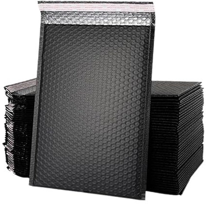 Luftpolsterumschläge, Luftpolsterumschläge für den Versand von Waren, Luftpolstertaschen, Versandtaschen für Pakete I Luftpolster-Versandtaschen, Schwarz, 50 Stück, 11 x 13 cm, 50 Stück