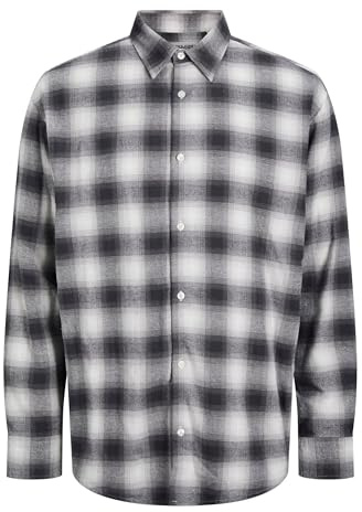JACK & JONES Checked Shirt Ls Jcocover Chemise en Flanelle à Carreaux Taille L, Phantom, XXL Hommes