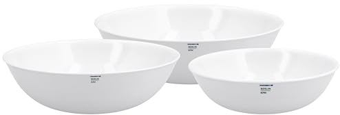 KPM Berlin LAB skålset 14 cm, 19 cm, 26 cm, porslin, porslinsskålar, porslinsskålar, frukostskålset, handgjorda, vita i presentförpackning