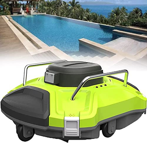 Aspirateur de piscine automatique, robot nettoyeur de piscine sans fil, aspirateur de piscine intelligent avec autonomie maximale de 120 minutes, double moteur, stationnement automatique, pour pisci