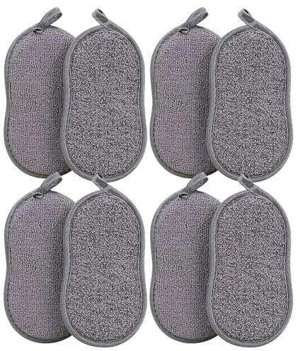 6-Pack Reusable Washing Up Sponge, Non-Scratch, Dual-Sided Kitchen and Bathroom cleaning products, 10x8cm Eco-Friendly, Long-Lasting Dish and Multi-surface Pads Cleaners