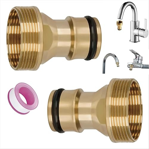 ZhiheHui 2 Universal Küche Mischhahn Schlauchverbindungen für die meisten Standard Küche und Waschbecken Mischhahn mit 22 mm Muttergewinde oder 24 mm Männergewinde.