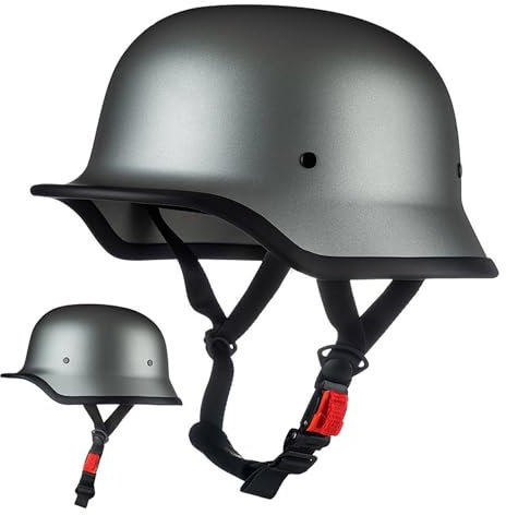 Casco de Motocicleta Vintage de Media Cara con Forma de Cuenco, Casco Todoterreno, Casco Ligero para Scooters, Bicicletas urbanas, Certificado ECE. I,L