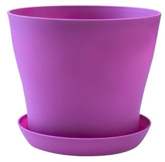 Vaso da fiori rotondo, colore caramella, piante grasse, vaso per piante grasse, ufficio, scrivania, balcone, casa, giardino, decorazione per esterni, in vaso, 5 misure (viola, L 1000 ml)