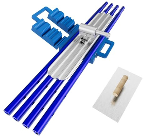Concrete Tools, 48’’×8’’ Bull Float with Trowel, Aluminum Alloy Concrete Float, Adjustable Bracket Concrete Finishing Tools with 4 Float Handle for Professional Concrete Finishing