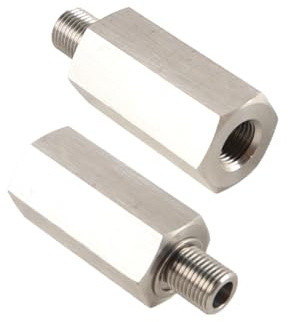VOANZO M10X1 bis 1/8NPT Seitenloch Dreiwege-Turbinenöldruckmessgerät-Anschluss Edelstahl, Edelstahl, passt für die meisten Modelle