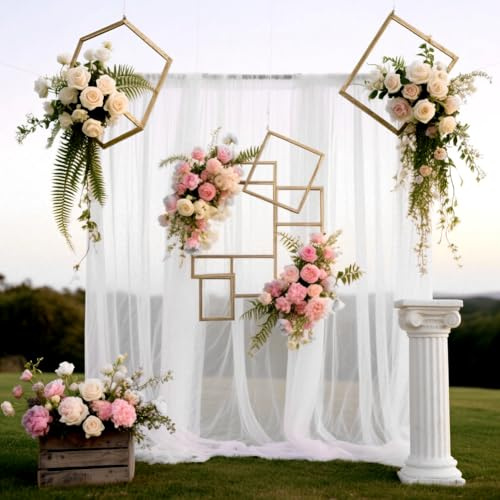 Tessuto drappeggiato per arco nuziale, 5m x 160cm tulle bianco, Tenda Decorazioni Cerimonie Drappeggio Arco Decorazione