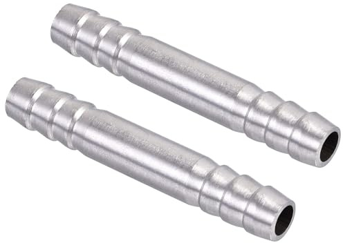 TA-VIGOR 2 Stück Schlauchverschraubungen, 8 mm x 50 mm, gerade Kupplung, Luftschlauchverbinder, Spleißer, Edelstahl, Schnelladapter für Luftleitung, Kraftstoffleitung, Wasserleitung