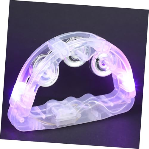 YARNOW LED Party Tamburin für Kinder Blinkende Handglocke aus Kunststoff Buntes Rasselspielzeug für Musik Bühne und Feier Zufällige Farbe