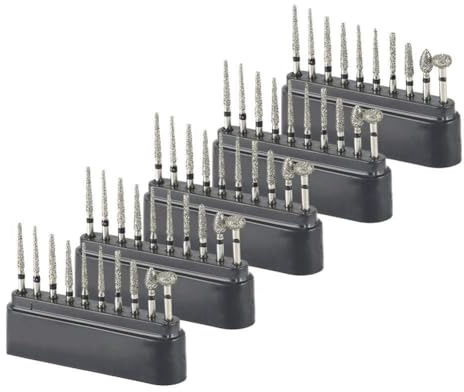 Blmirror 50 Pièces 1,6 mm FG Fraises Noires Accessoires de Polissage à Grande Vitesse pour Couper, Sculpter, Façonner, Retouche, Gravure, Finition