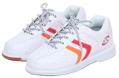 VEACAM Chaussures de Bowling pour Femmes Baskets de boulingrin légères Baskets de Bowler Confortables et Respirantes pour Femme,Blanc,35 EU
