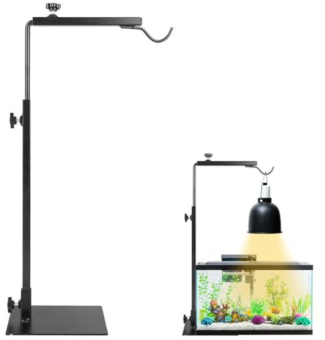 Support de lampe réglable pour reptiles : support de lampe chauffante pour reptiles, support de lampe pour reptiles, tortues, araignées, lézards, hauteur réglable 38-64 cm