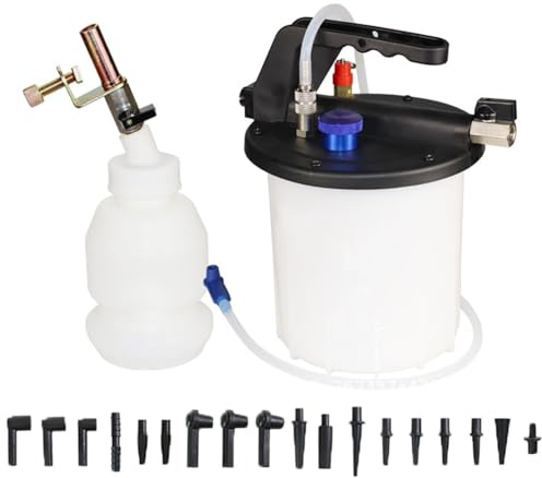 Purgador De Frenos Al Vacío 3l,Dispositivo De Purga De Frenos Para Coche,Herramienta Neumática De Purga De Líquido De Frenos y Embrague,Con 19 Adaptadores De Ventilación y Botella De Recarga De 1 l